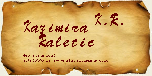 Kazimira Raletić vizit kartica
